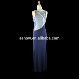 2016 Wholesale Elegant Scoop Side Silt Beaded Fashion Evening Dress for Ladies