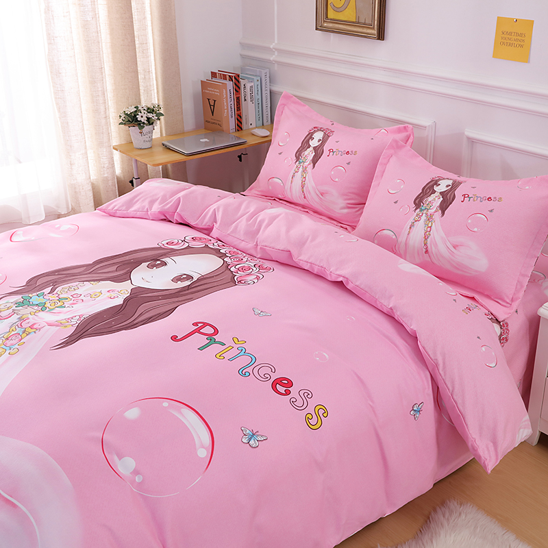 핑크색 플로럴 베이비 침대 침구 소녀