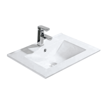 Chaozhou China Sanitary Ware Supplier - White Modern Ceramic Square Thin Vanity Wash Basin for Hotels