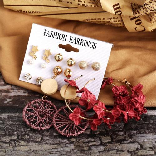 7 pairs of Ethnic Retro Simple Mix and Match earrings