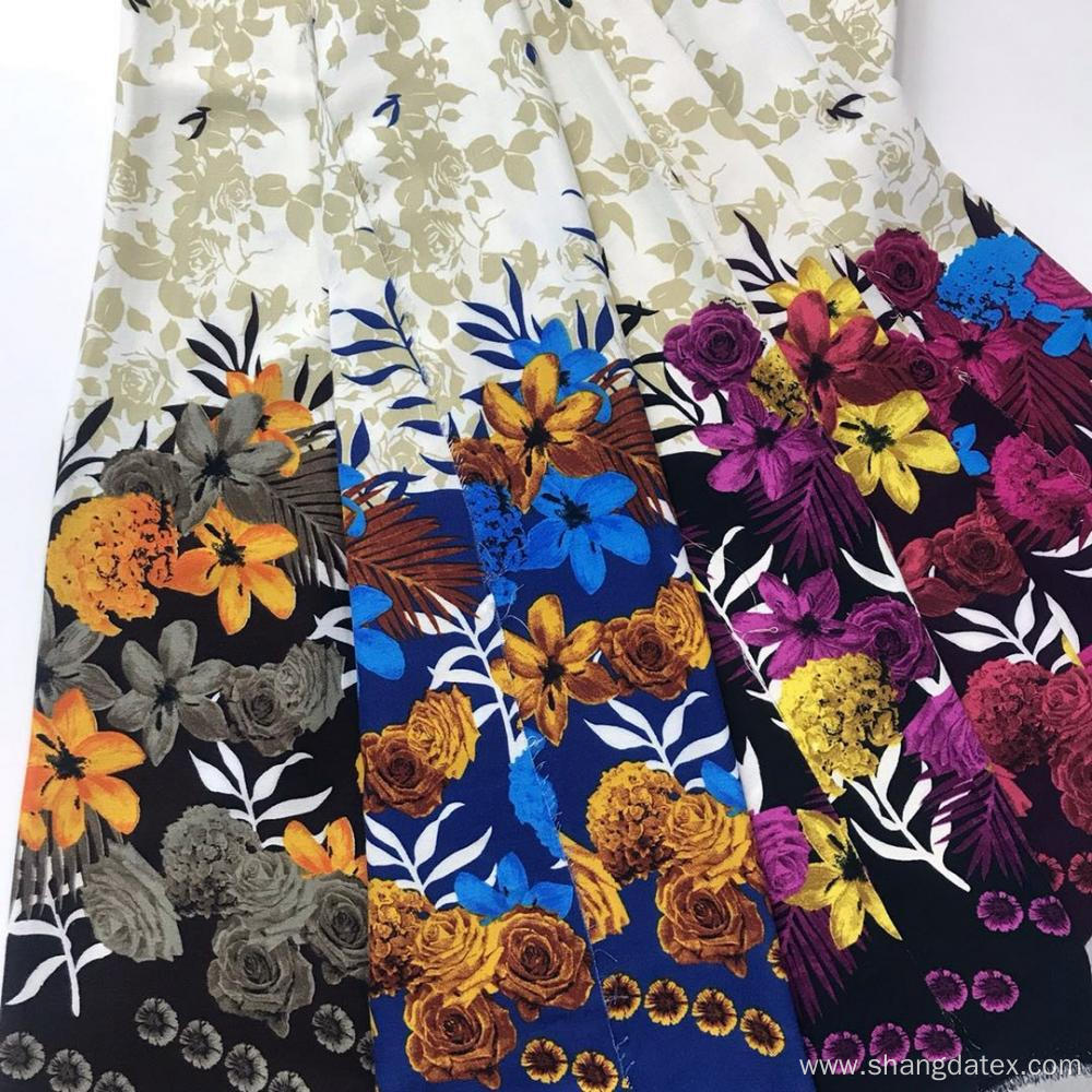 Flower Broder Twill Rayon Screen Print Fabric