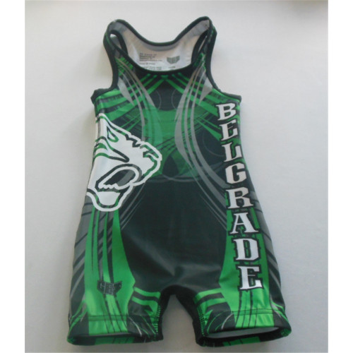 Custom high cut sublimated youth wrestling singlet