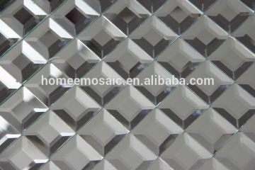 silver diamond mirror glass mosaic tile