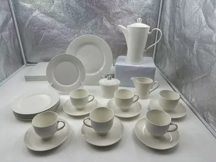 ceramic white tea set art