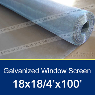18x18 Galvanized Window Wire Mesh 4'x100'