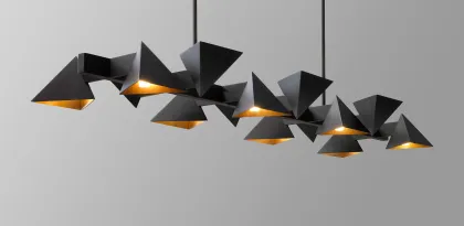 Jonathan Browning Brass Modern Vichy Linear Chandelier for Living Room