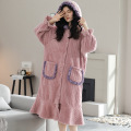 Winter padded women's plush robe