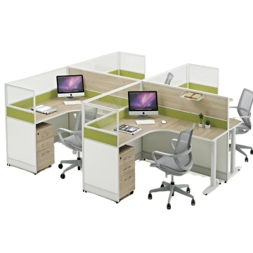 4-Person MDF Office Workstation with Partition for Call Center