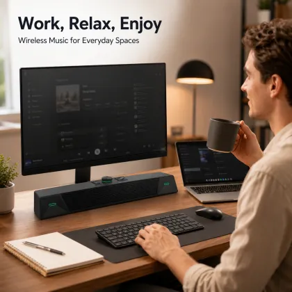 Compact Desktop Bluetooth Speaker for Office Use