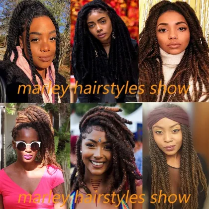 Marley braid Soft Synthetic Crochet Hair Extensions Bulk Synthetic Braiding Hair Afro Kinky Marley Braids