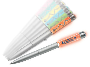 Color changing silver barrel bubble Light Up Pen -