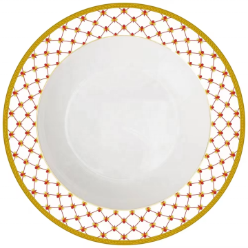 Wholesale High Quality Luxury Modern Retro Geometric Block Graphics Ceramic Plates Dinnerware Set
