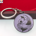 Metal Custom Logo Silver Heart Keychain
