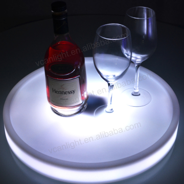 Steady Plastic Square Restaurant Led Flashing Lighting Up Led Round Tray