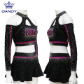 Anpassade svart cheerleading kostymer sexig cheer uniform