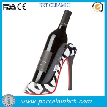 Resin zebra high heel shoe Wine Bottle Holder                
                                    Quality Assured