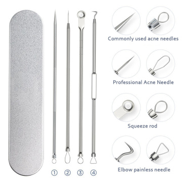 8Pcs Acne Needle Tweezers Tool Set - Stainless Steel Pimple and Blackhead Remover Kit