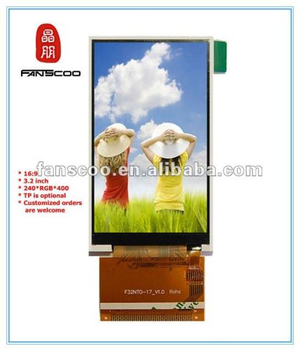 3.2 inch tft character LCD Module 240*400 WQVGA MCU interface