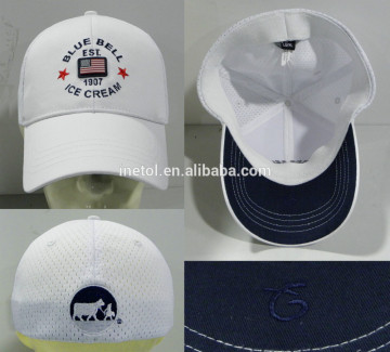 breathable mesh embroidered pattern sandwich full size cap