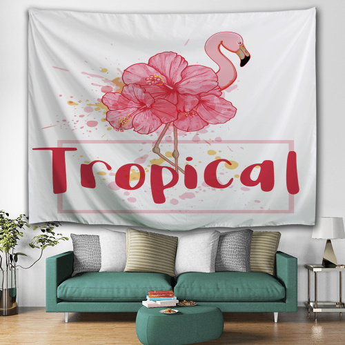 Flamingo Tapestry Flower Tropical Theme Wall Hanging Pink Vintage Tapestry for Livingroom Bedroom Home Dorm Decor