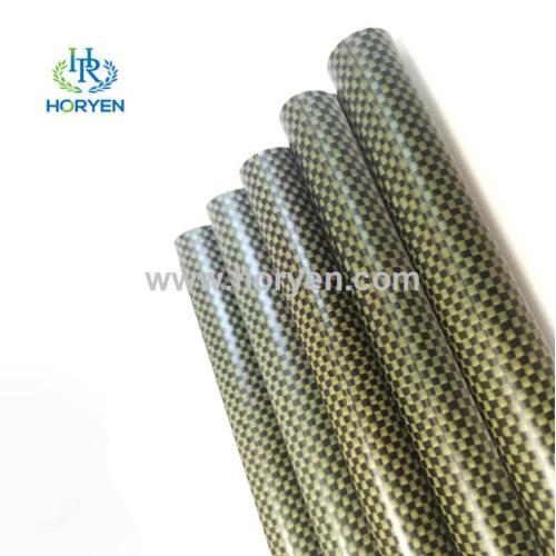 3K colored carbon aramid fiber tube pipe