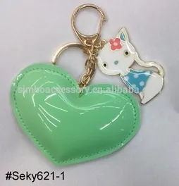 heart keyring/leather heart keychain/leather keychain/key chain/promotional gifts