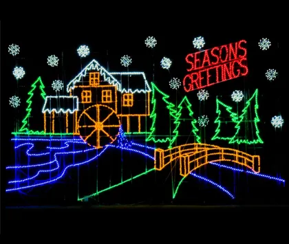2D LED Lighted Christmas Village Houses