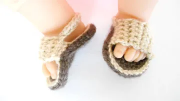 cotton handmade cute crochet booties baby newbrown shoe