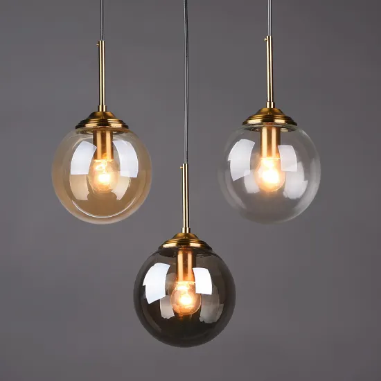 Retro style single head glass ball chandelier creative bar aisle porch light corridor Nordic lamps