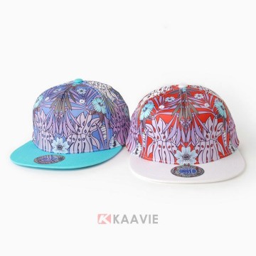 floral leaves cypress flowers printing snapback cap