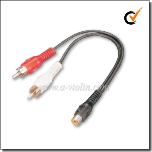 Spiral 4.0*8.0 Black RCA Male-Female A/V Cable (AL-AVC014Y)