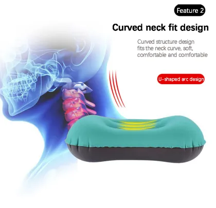 Travel Portable Inflatable Waist Pillow with TPU Composite Elastic Fabric