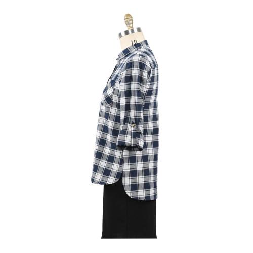 2020 Fashion Women Plaid Shirt Chic Checked Blouse