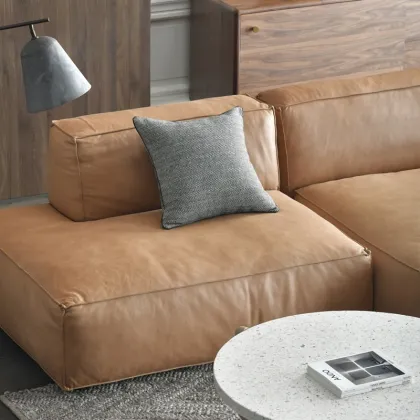 Cheap High-Density Sponge Leather Miller Tatami Como Fancy Sofa Set