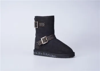 Black Micro Fiber Womens Autumn / Winter Snow Boots With Eva Outsole