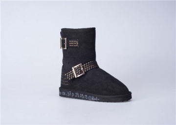 Black Micro Fiber Womens Autumn / Winter Snow Boots With Eva Outsole
