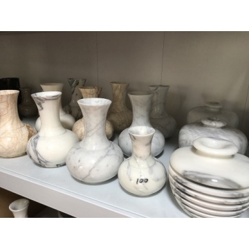 white marble decorative vases