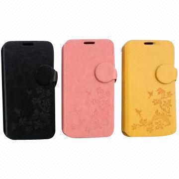 Beautiful and Fashionable PU Leather Mobile Phone Cases for iPhone 5, Slim Design/Soft Velvet Lining