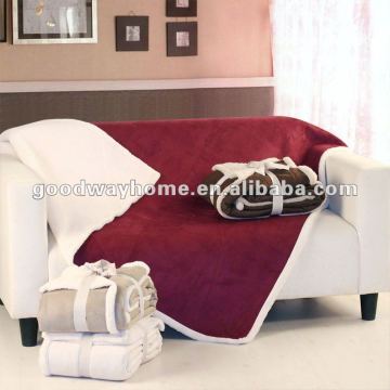 Microfiber Faux Suede Blanket, with Sherpa Back