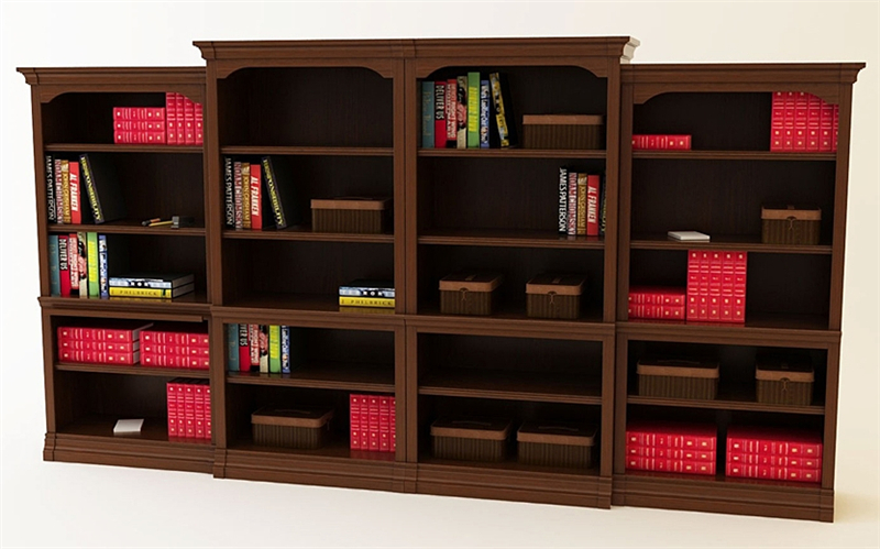 Luxury Oak Vertical Double Bookcase