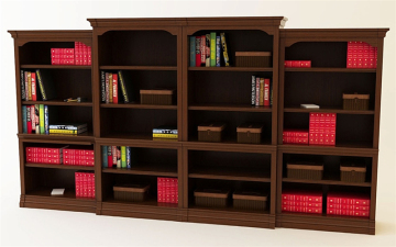 Rak buku Double Vertical Luxury Oak