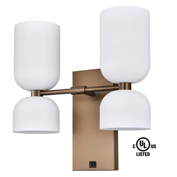 UL Listed Plug-in Quad Wall Sconce with Brushed Bronze Finish for Country Inn Queen Rooms