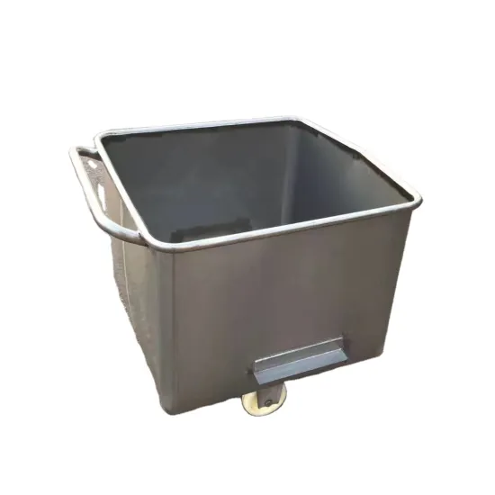 304 Stainless Steel Meat Bins, Trolleys, and Buggies for Slaughterhouses - 200 L Capacity