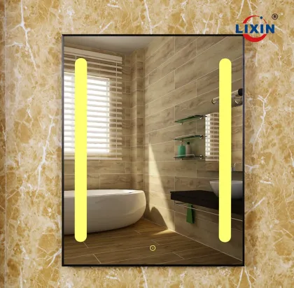 Hotel project bathroom furniture with LED mirror light,antique waterproof bathroom mirror