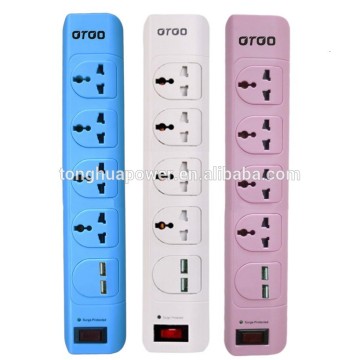 5 socket outlet smart electric power extension socket with surge protector/ electric socket with switch