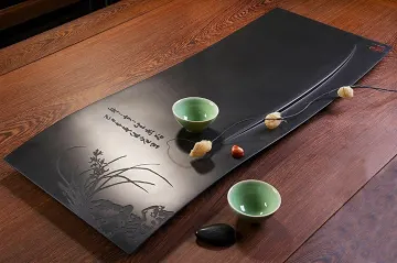 Chinese Culture Stone Tea Tray Carved