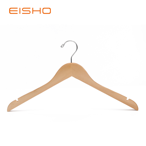 EISHO Natural Wooden Shirt Hangers With Notches