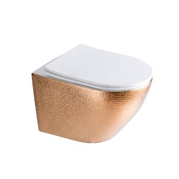 Luxury Wall-Hung Electroplated Golden Toilet for Modern Bathroom