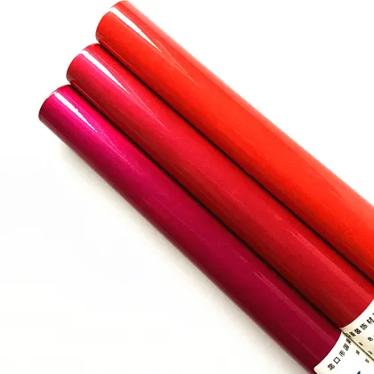 Electrostatic Spray Gun Spraying Red Powder Coating