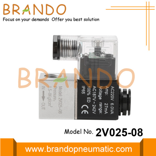 2V025-08 12VDC 24VDC Airtac Tip Pnömatik Solenoid Valf